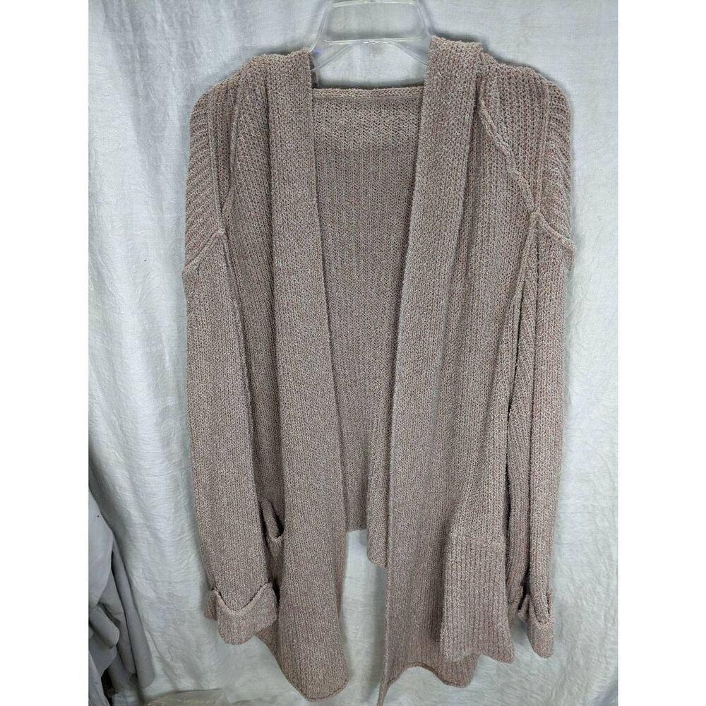 Free People Oversized Open Cardigan Shrug Sweater Cream Beige Tan Boho XS S
